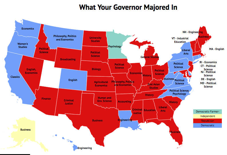 United States Governors Map