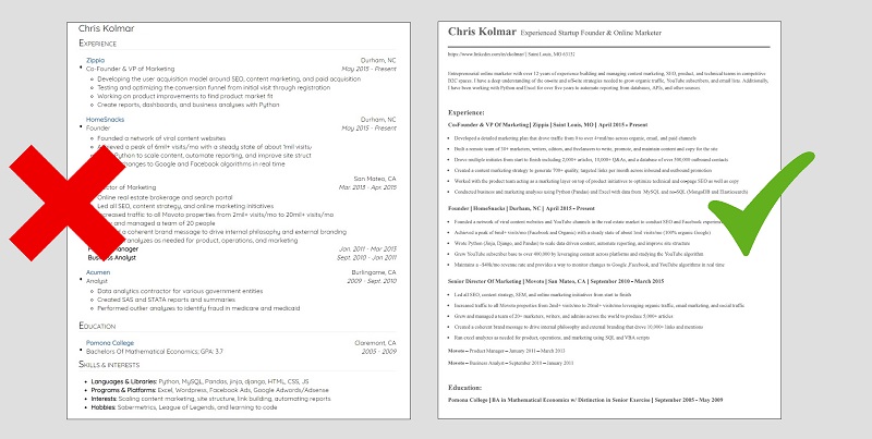 Zippia Example Resume Builder